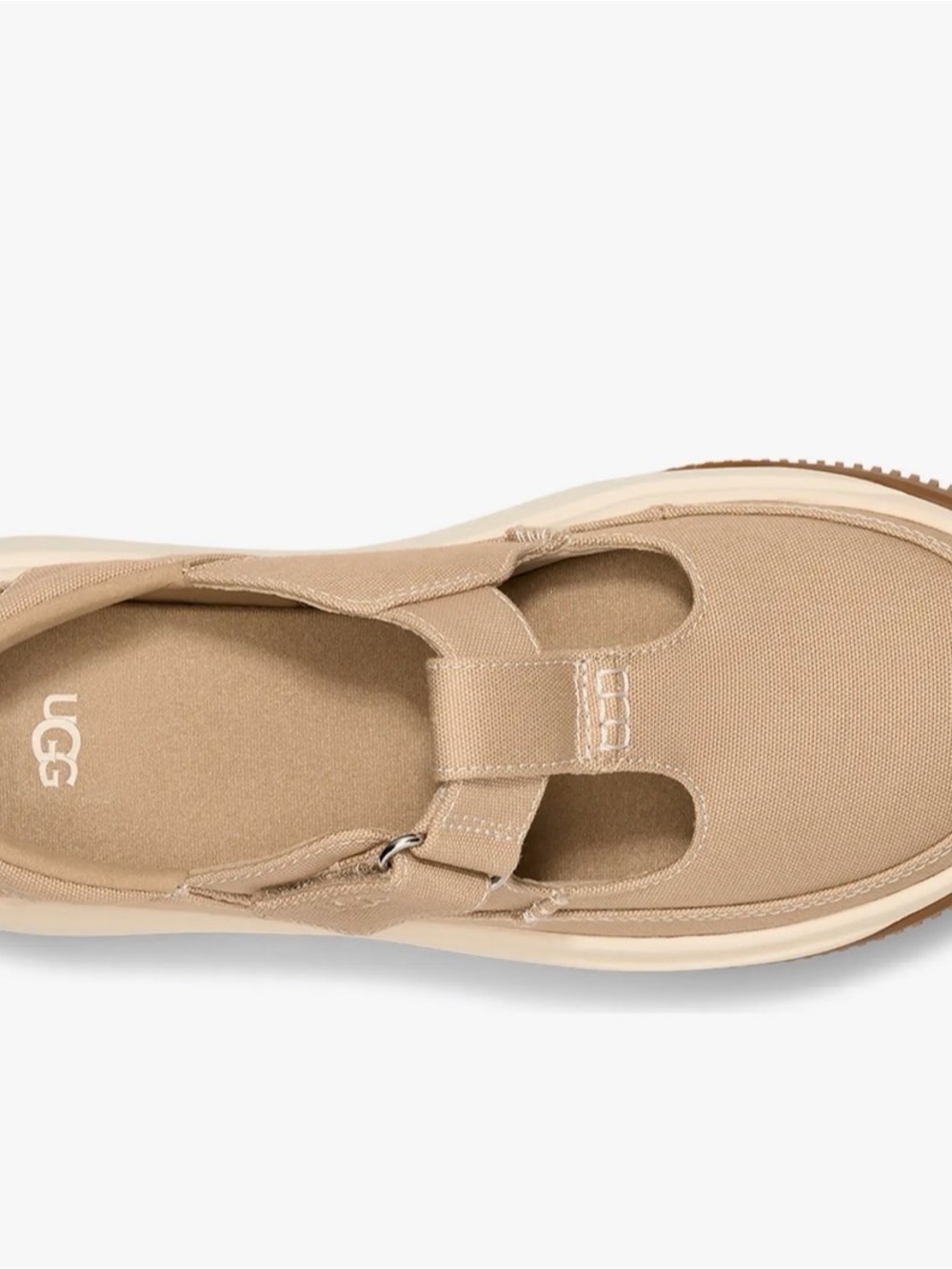 UGG Women's Tan Canvas Platform Mary Jane Slingback - Picture 5 of 14